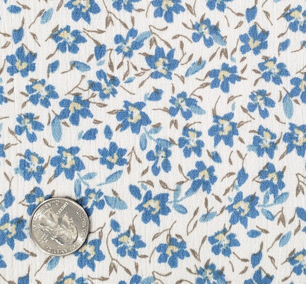 1 Yard Ultramarine Rayon Crinkle Apparel Fabric Flowing Dress Blouse Material, 50/52" Width
