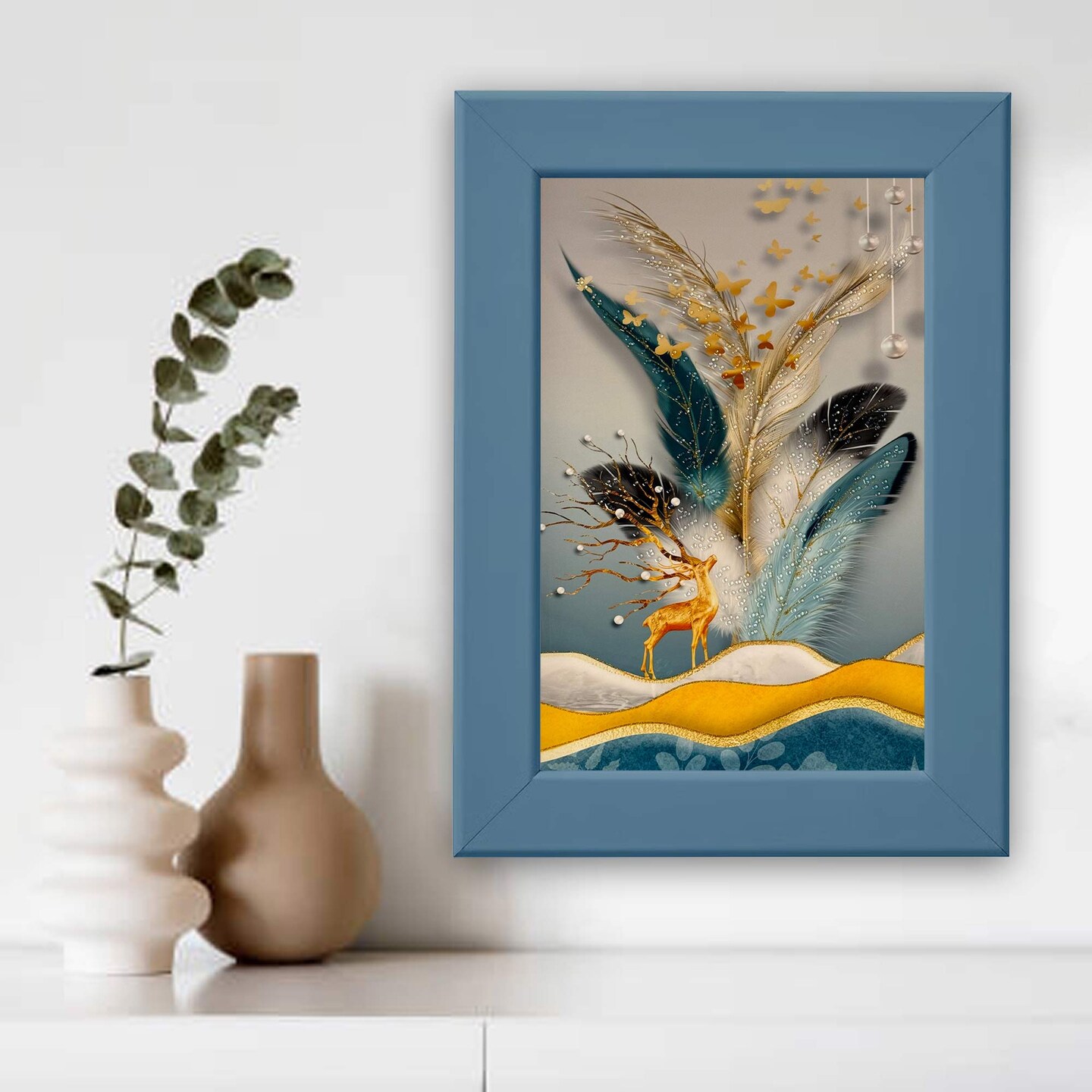 4x6 Picture Frame Dark Gray-Blue – Lightweight Plastic Frame with