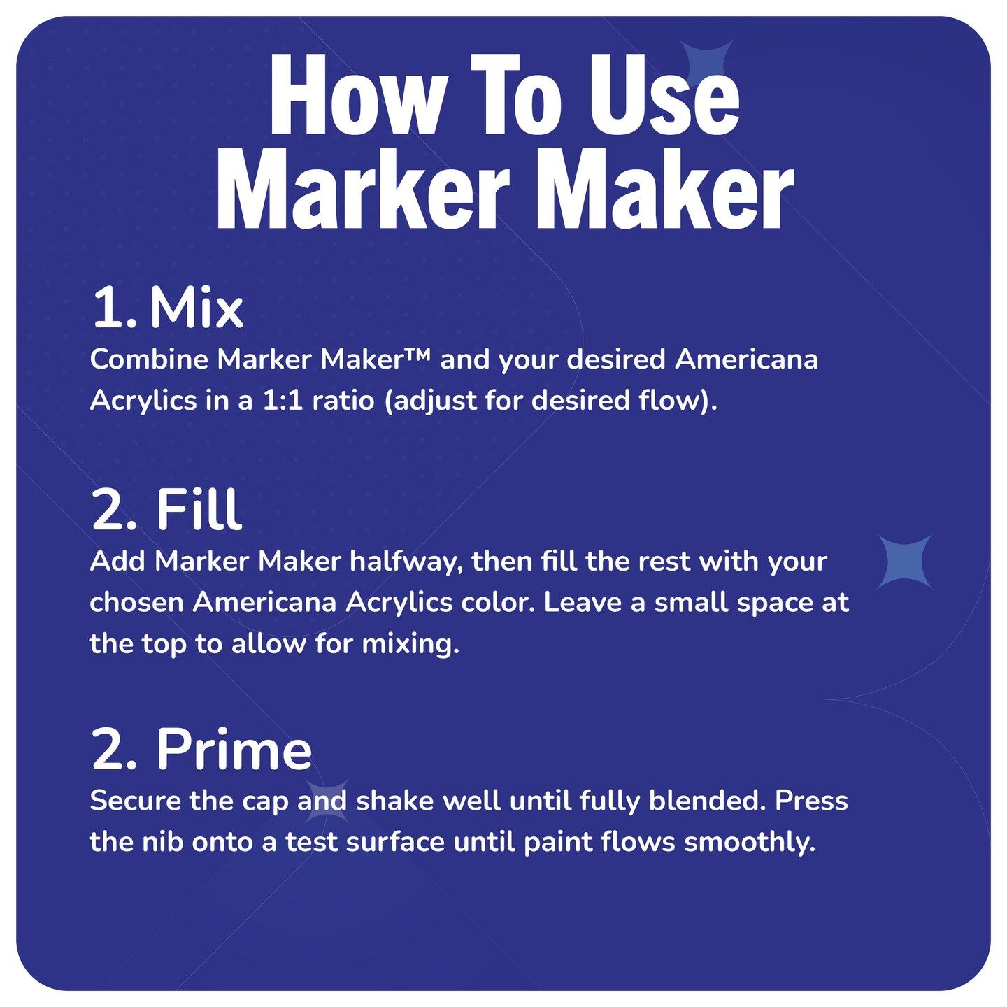 Americana Additions - Marker Maker Starter Set - Fillable Acrylic Marker with Acrylic Marker Medium and Replacement nibs
