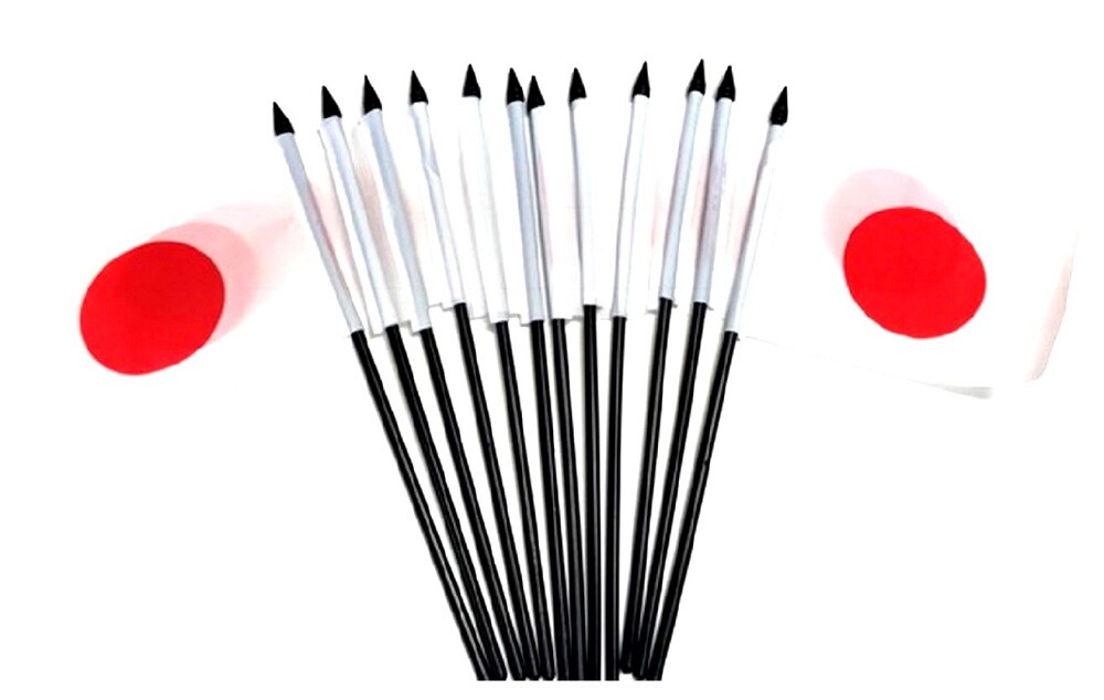 Pack of 12 Japan Mini Flags – 4"x6" Polyester Desk & Hand Waving Set