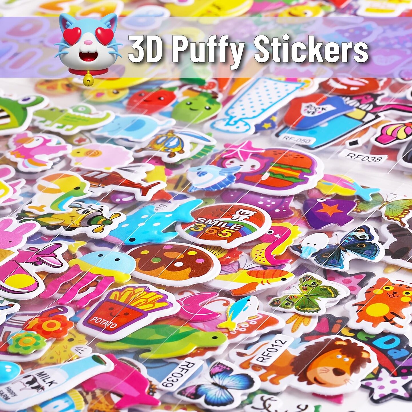 3D Stickers for Kids, 40 Sheets, 794 pcs, Puffy Stickers for Kids Stickers