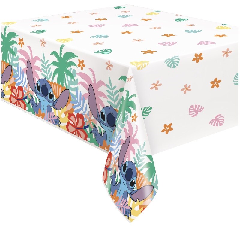 Disney Stitch Rectangular Plastic Table Cover 54" X 84"