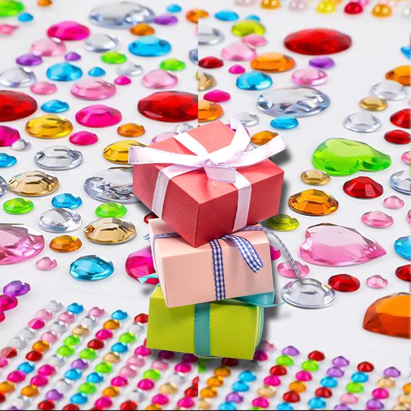 3228pcs Gems Stickers, Self Adhesive Rhinestone Jewel Stickers