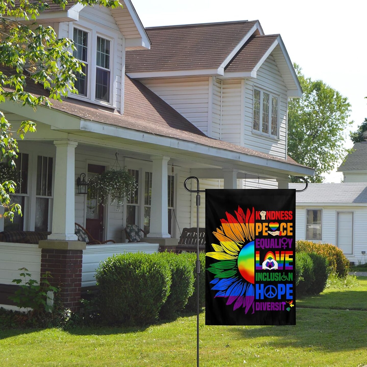 Sunflower Pride Flag 12x18 Inch Double Sided Rainbow Flag