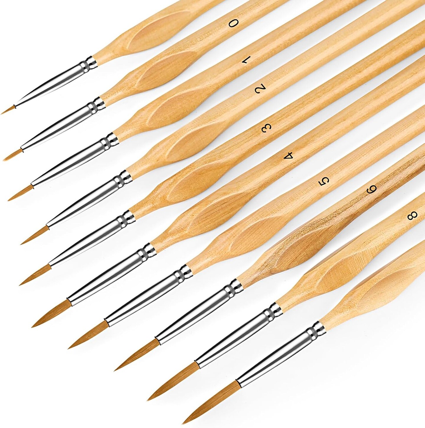 Miniature Paint Brushes, 10PC Fine Detail Paint Brush Set, Mini Small Painting Brushes for Art, Crafts, Acrylic, Watercolor, Oil, Model, Face, Warhammer 40k &#x26; Paint by Number, Citadel, Figurine-Wood