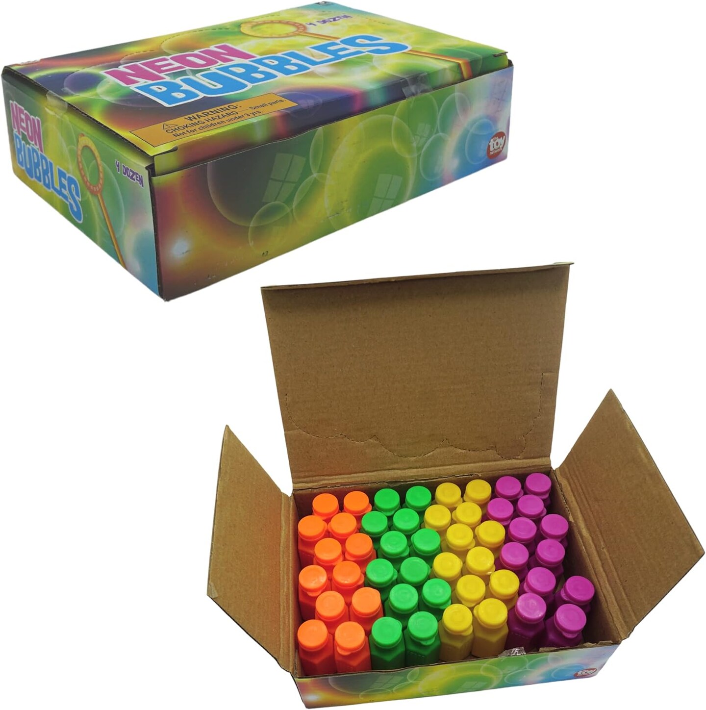 4E's Novelty 48 Pack Mini Bubbles - 1.6" Bulk Non Toxic Bubbles for Kids Party Favors