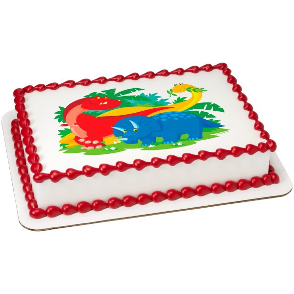 Dinosaur Edible Cake Topper Image 1/4 sheet