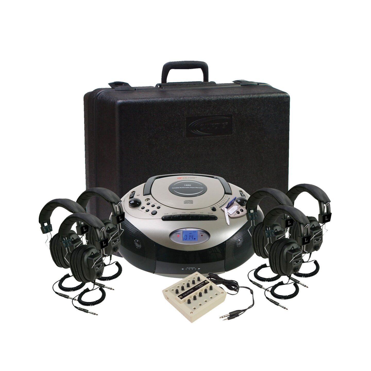 Califone Spirit 1886PLC-6 SD 6-Person Listening Center for Classrooms