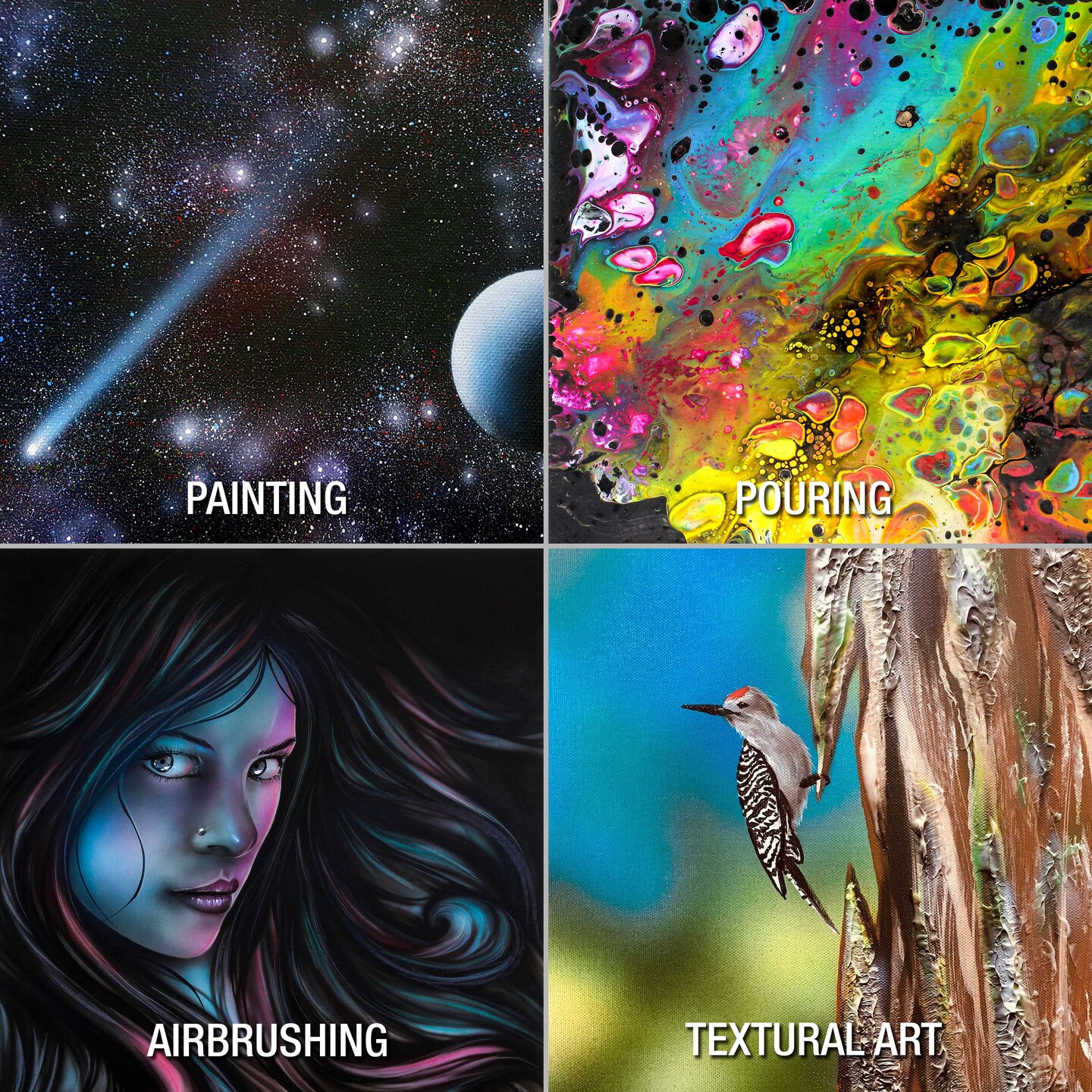 18 x 24 inch Black Stretched Canvas 12-Ounce Primed, 4-Pack - Professional Artist Quality 3/4&#x22; Profile, 100% Cotton, Heavy-Weight, Gesso