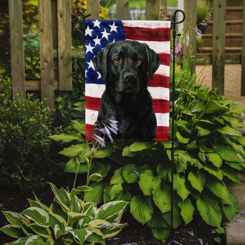 Edge Collections - 11.25" X 15.50" - Multicolor - Black Labrador Retriever American Garden Flag - 1 Piece