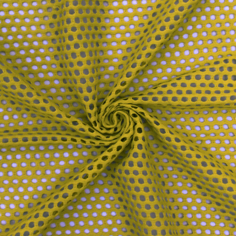 Chartreuse Yellow Famous Maker Mesh Stretch Yoga Activewear Knit Fabric By the Yard