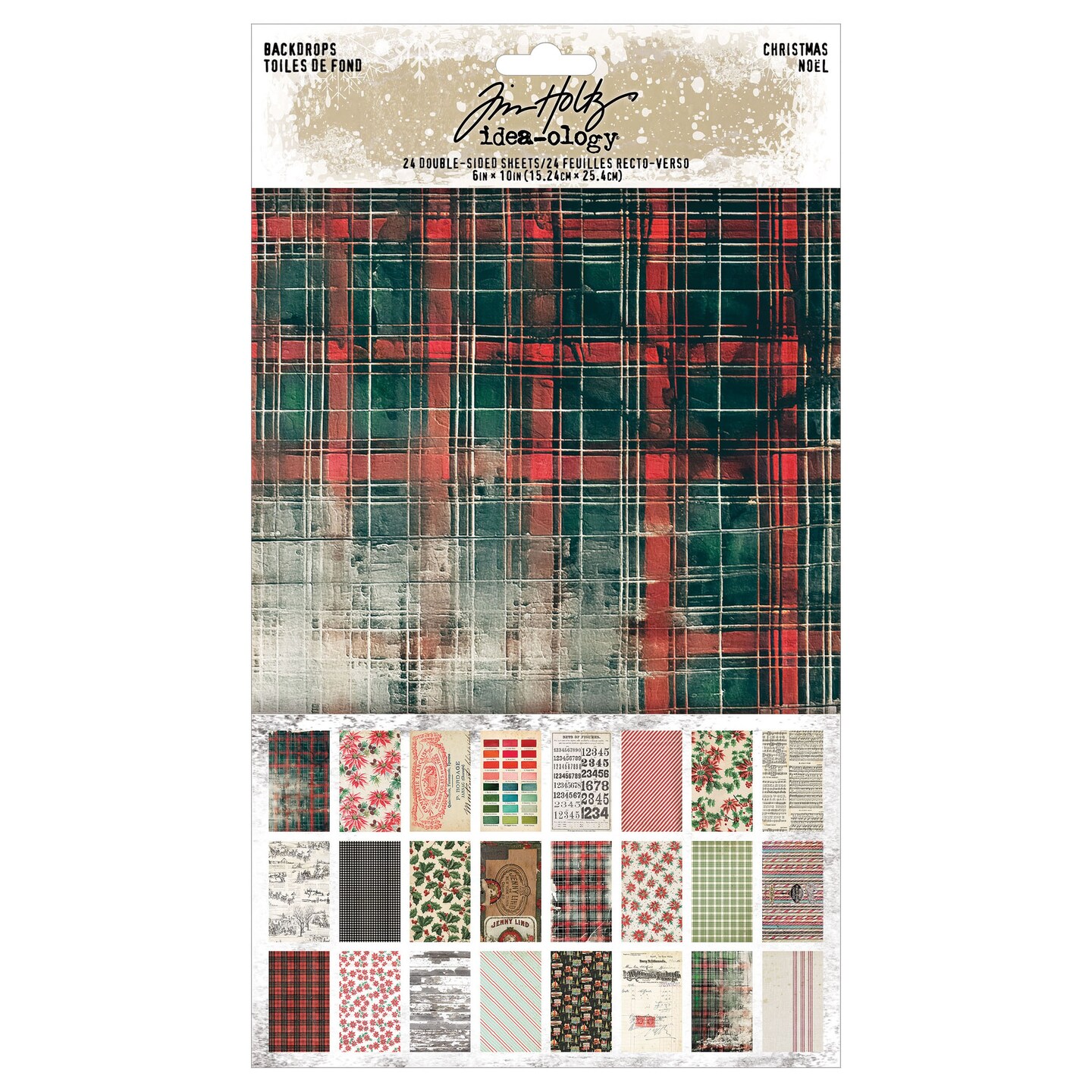 Tim Holtz Idea-Ology Backdrops Double-Sided Cardstock-Backdrops