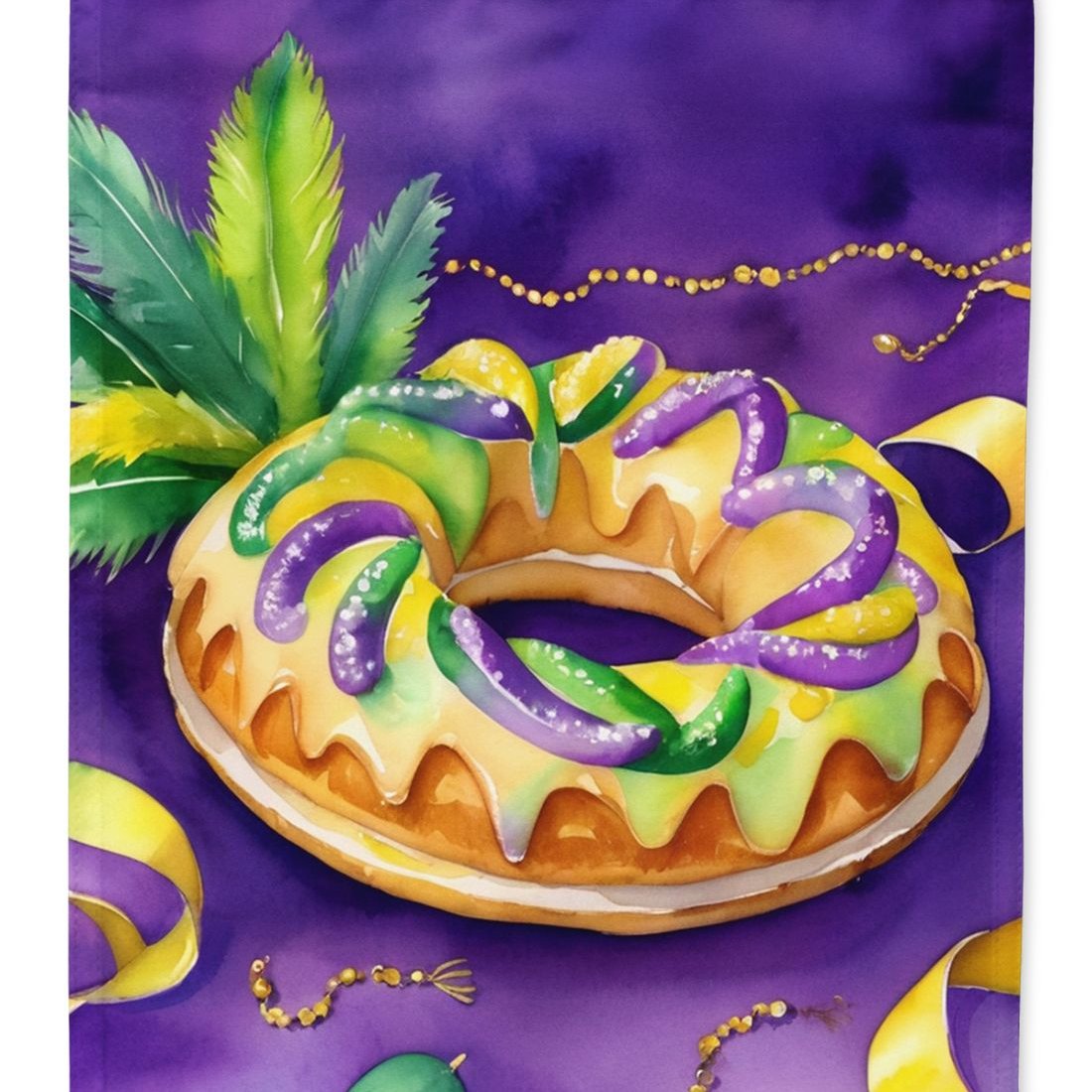Edge Collections - 11.25" X 15.50" - Multicolor - King Cake Mardi Gras Decorative - 1 Piece
