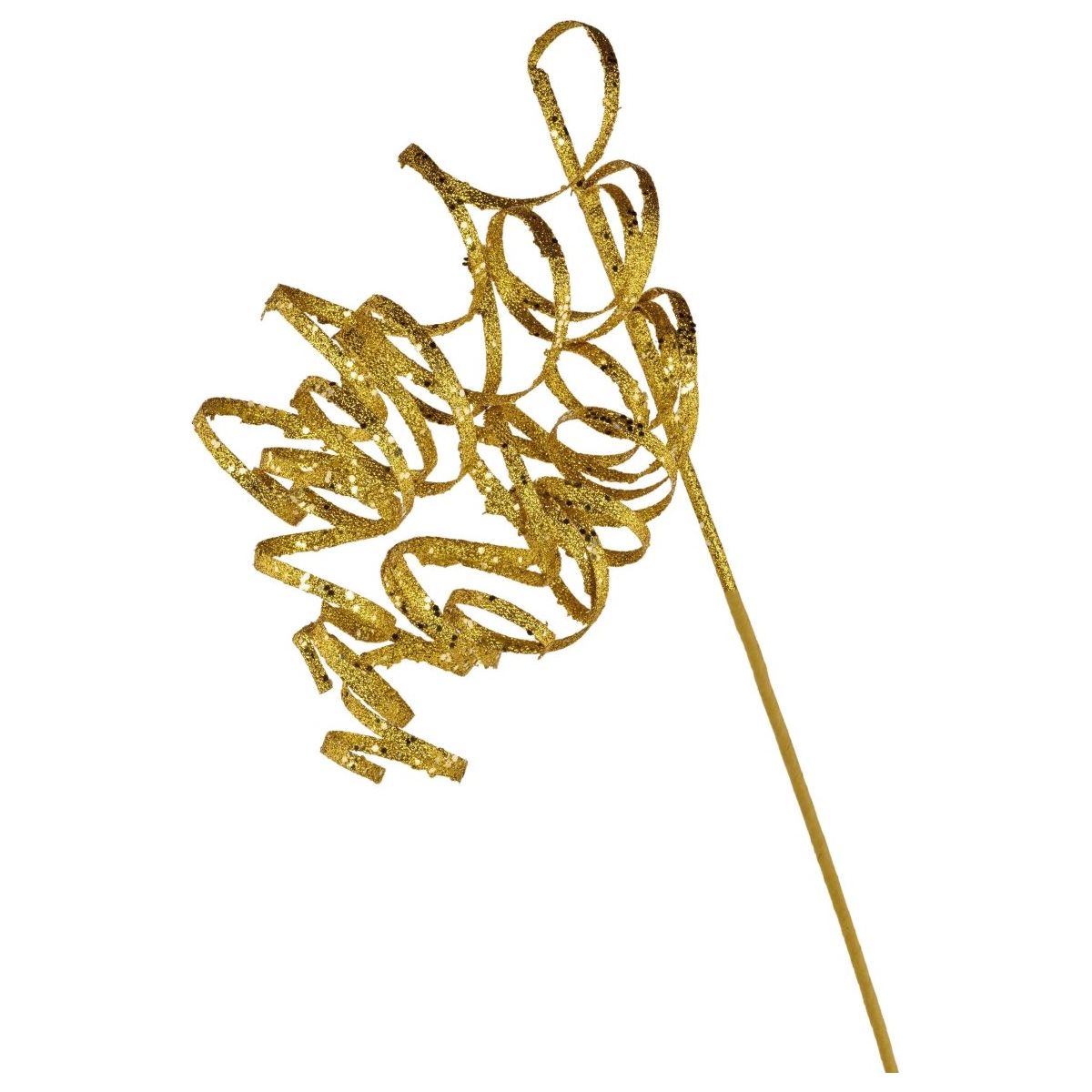 31&#x22; Curly Glitter Ribbon Spray: Gold
