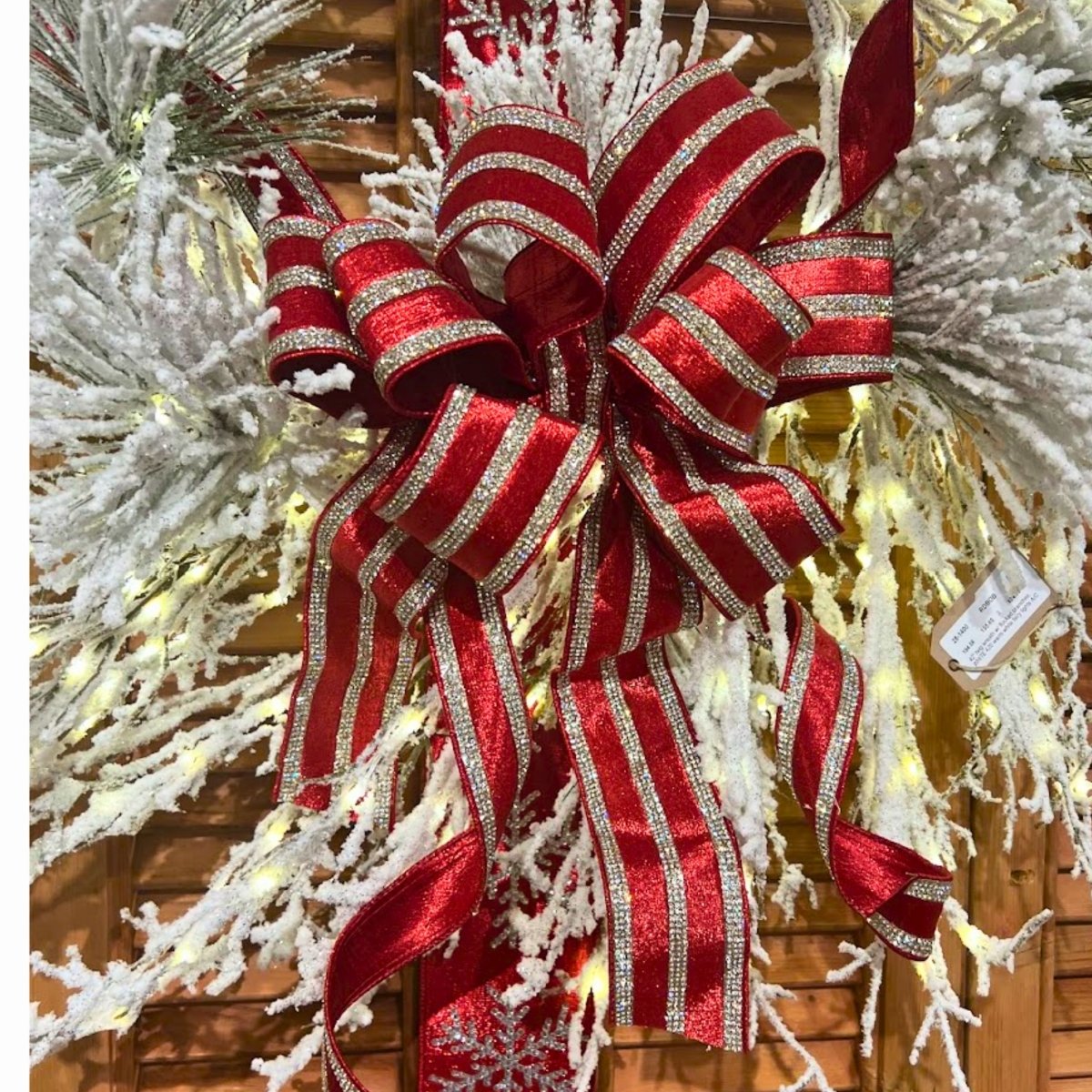 1.5&#x22; Metallic Dupion Jewel Stripe Ribbon: Red (5 Yards)