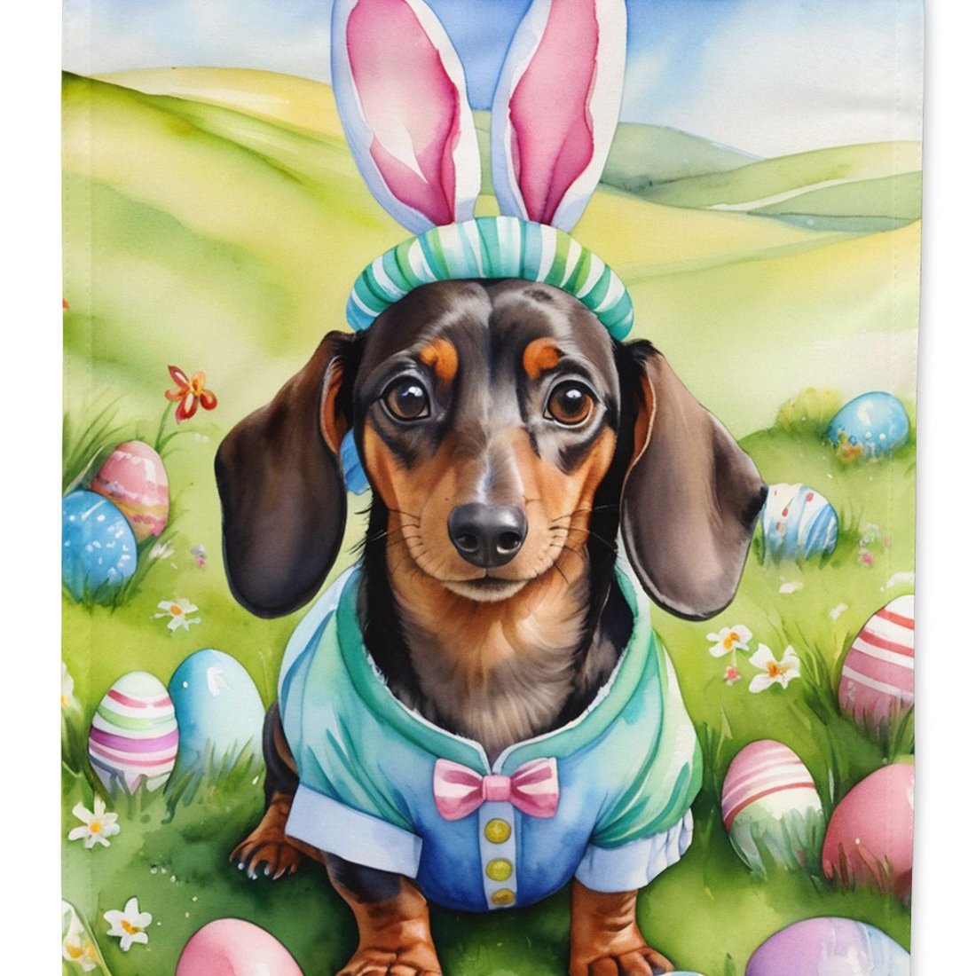 Edge Collections - 11.25" X 15.50" - Multicolor - Hunt Decorative Dachshund Easter Egg - 1 Piece