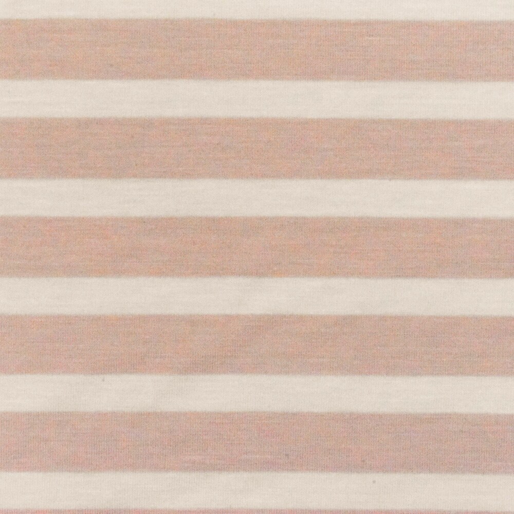 Baby Pink-Ivory Stripe Stretch Spandex Rayon Modal Jersey Knit Fabric By the Yard