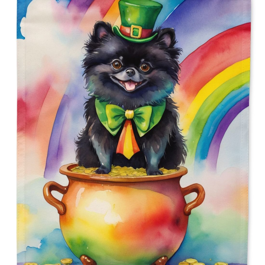 Edge Collections - 11.25" X 15.50" - Multicolor - Pomeranian St Patrick's Day Decorative - 1 Piece