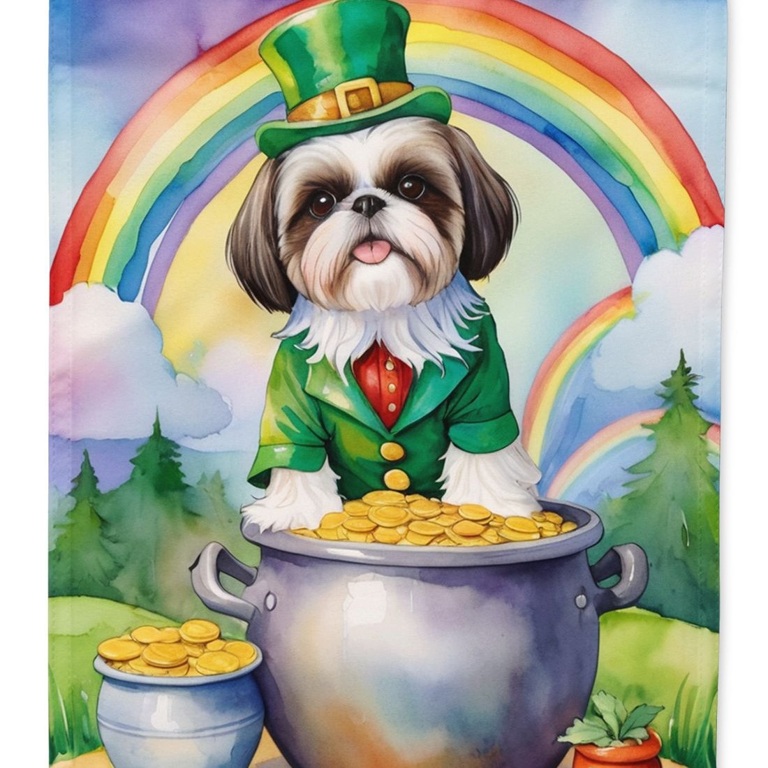 Edge Collections - 11.25" X 15.50" - Multicolor - Shih Tzu St Patrick's Day - 1 Piece