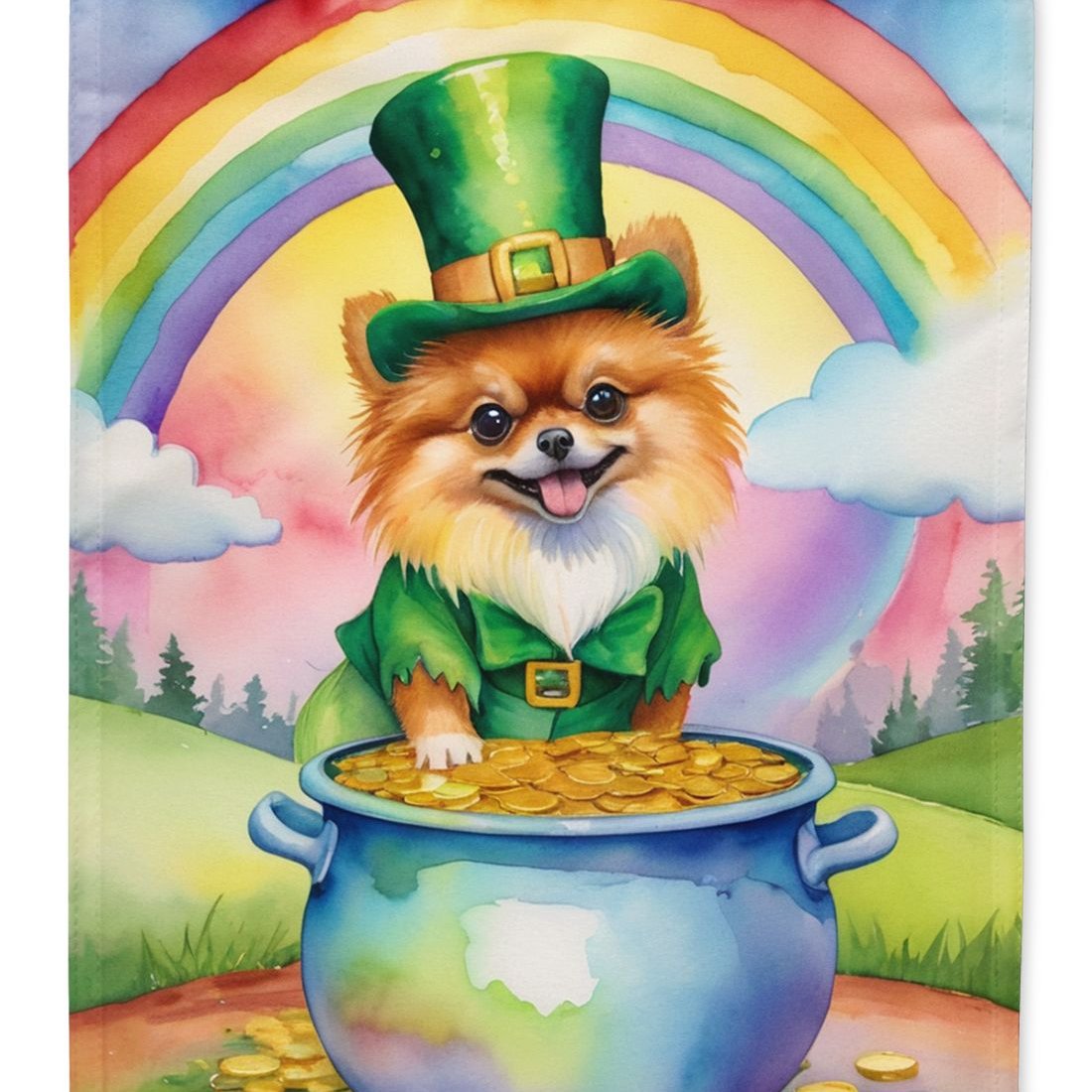 Edge Collections - 11.25" X 15.50" - Multicolor - Decorative Day Patrick's St Pomeranian - 1 Piece