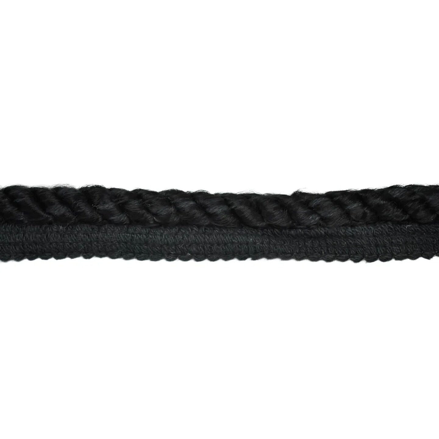 1 Yard Black Twisted Cord on Tape Decorative DIY Trim for Home Furnishings 9mm Width