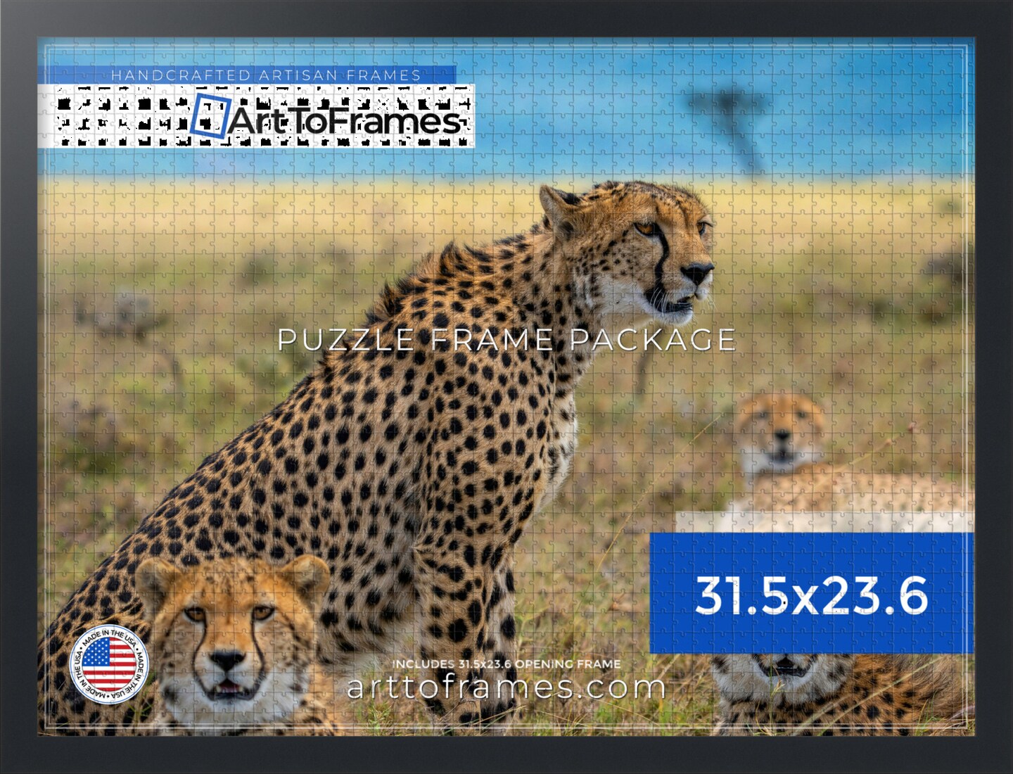 ArtToFrames 31.5x23.6 INCH / 80x60 CM Puzzle Frame for 1500 piece Puzzles.This 1.25 Inch Custom MDF Frame for Puzzles Comes with Economy Acrylic, Available in Multiple Colors