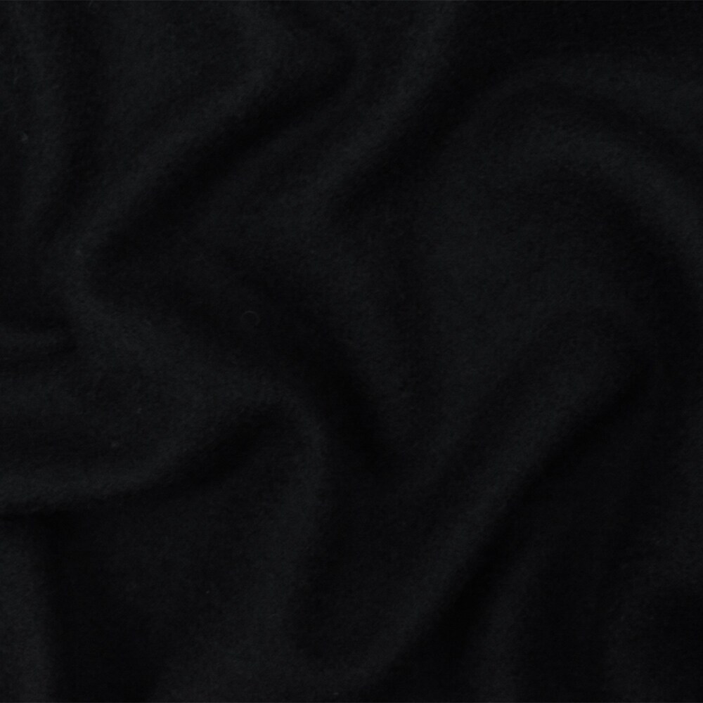 Black Solid Wool Brushed Boucle Knit Jacketing Fabric By the Yard