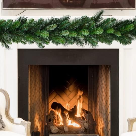 9ft Artificial Deluxe Evergreen Pine Garland - 190 Lifelike Green Tips, Perfect for Holiday, Home &#x26; Event Decor - All-Season Use - 2024 Christmas Collection, Floral Home by Artificial Flowers