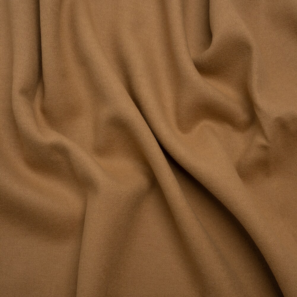 1 Yard Camel Virgin Wool and Cashmere Double Cloth Coating Solid 80 Percent Wool 58 inch Width