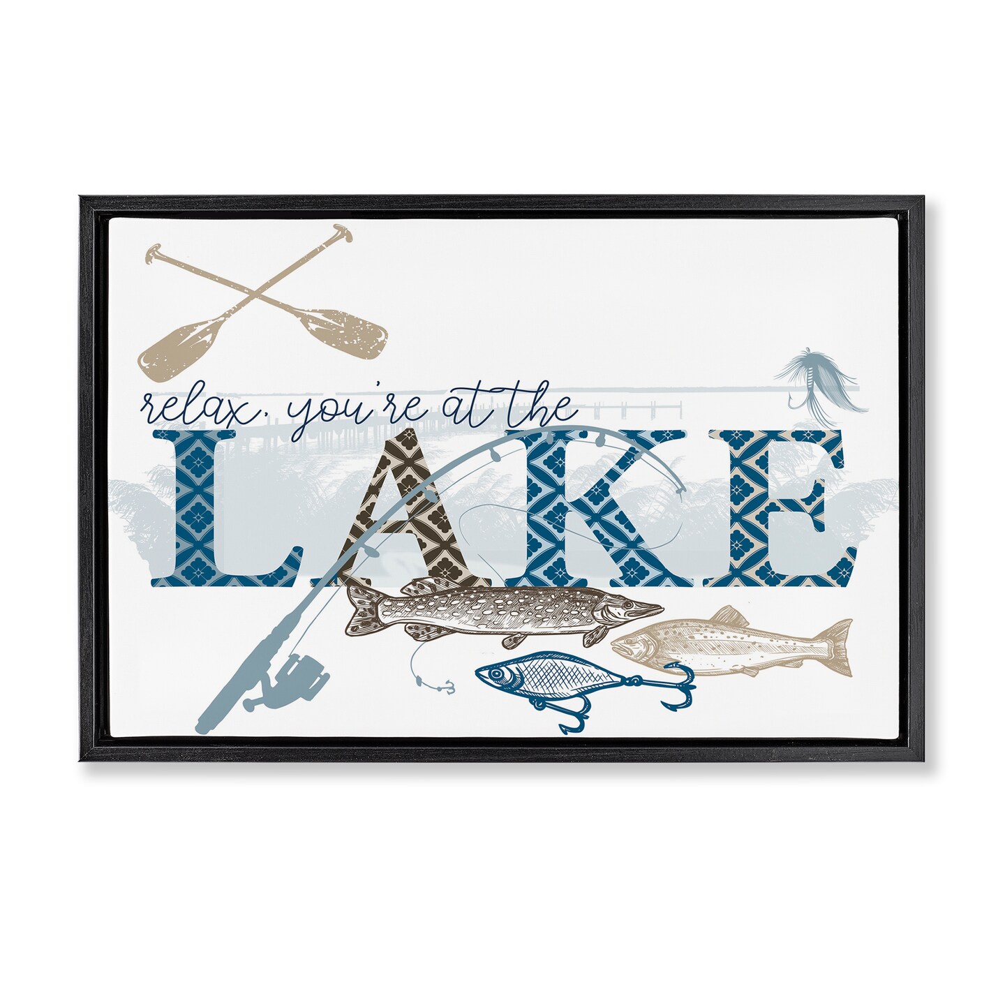 Stupell Industries Always Better Lake Fishing Floating Frame, design by Kim Allen