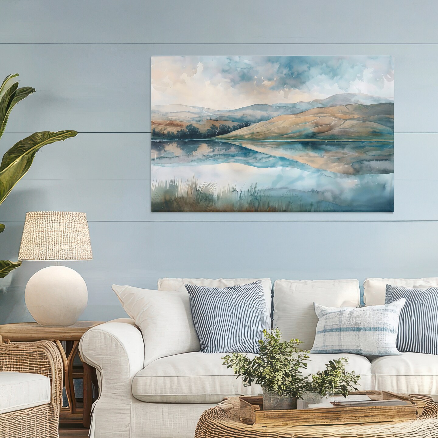 Stupell Industries Lake Reflecting Rolling Hills Canvas, design by LSR Creative Studio