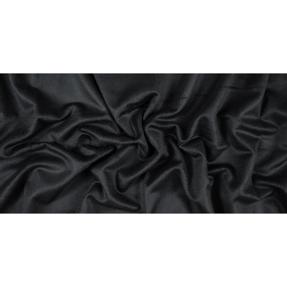 1 Yard Black Cashmere Coating Solid Fabric
