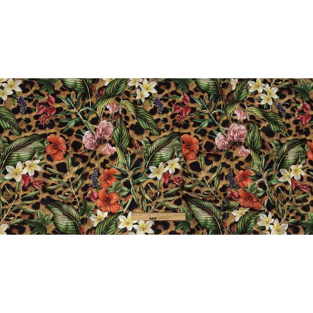 1 Yard Mercerized Organic Egyptian Cotton Shirting - Floral and Fauna - Ravello Collection