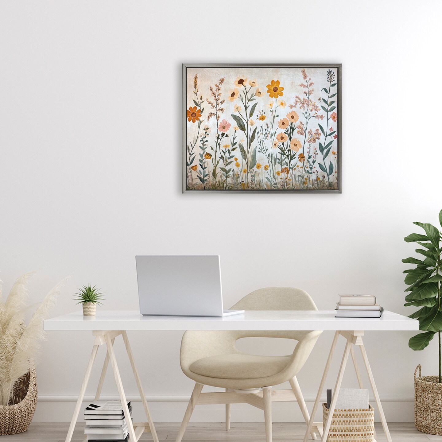 Stupell Industries Growing Tall Wildflowers Floating Frame, design by Petal Prints Design