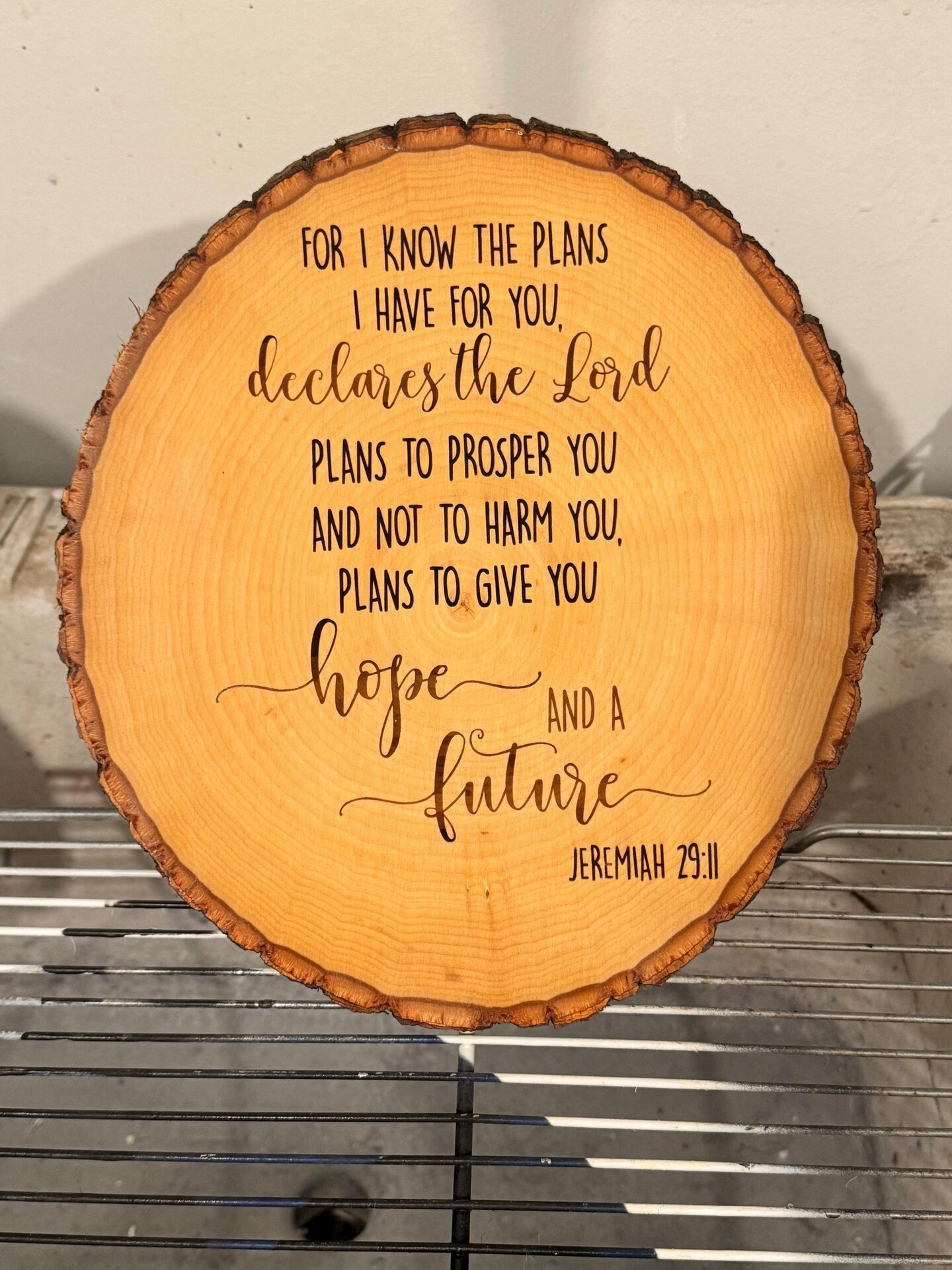 Jeremiah 29:11 Laser Engraved Wooden Plaque Inspirational Bible