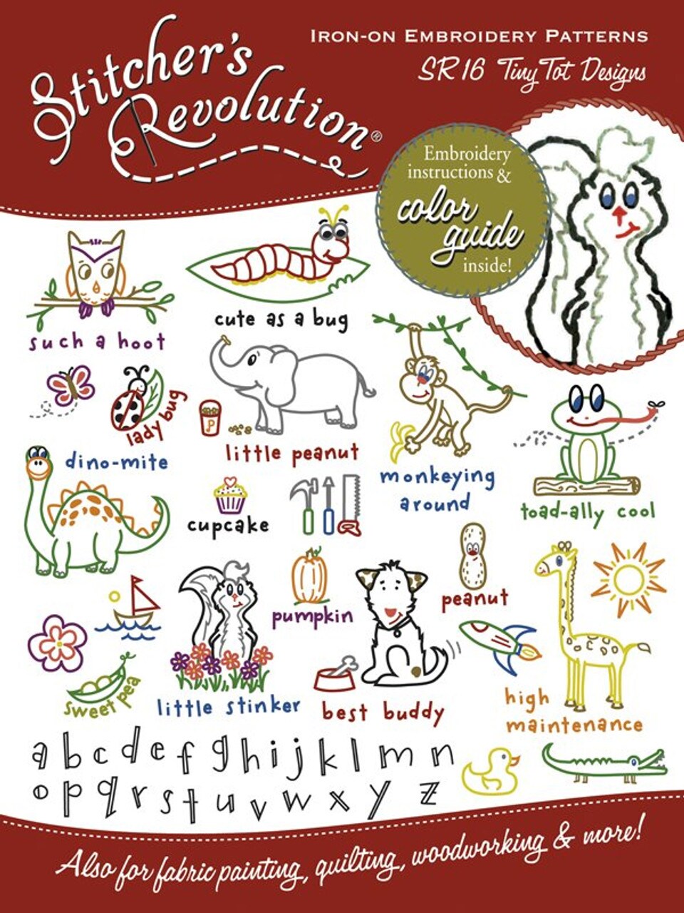 Stitchers Revolution Tiny Tots Designs SR16 embroidery iron on pattern
