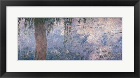 Framed Art Waterlilies: Morning with Weeping Willows, 1914-18 (right section) by Claude Monet Wall Decor 18x24 Artwork