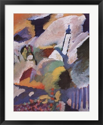 Framed Art Kirche in Murnau, 1910 by Wassily Kandinsky Wall Decor 18x24 Artwork
