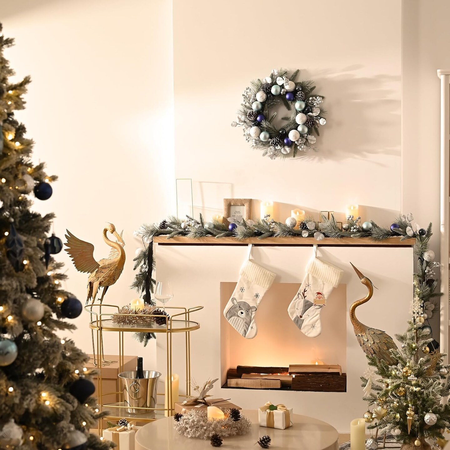 9 feet Pre-Lit Christmas Garland with Light for Mantle