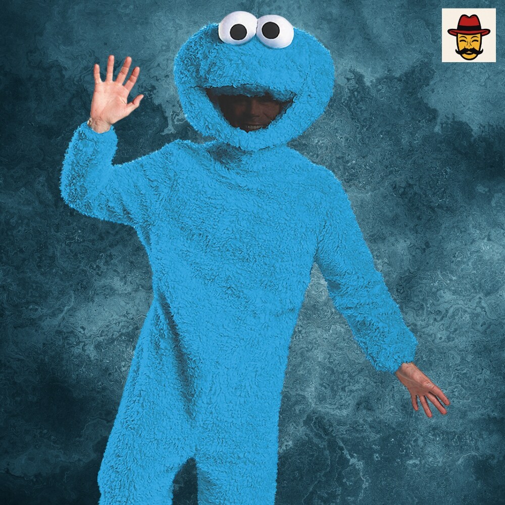 Cookie Monster Prestige Adult Costume Jumpsuit Headpiece Halloween