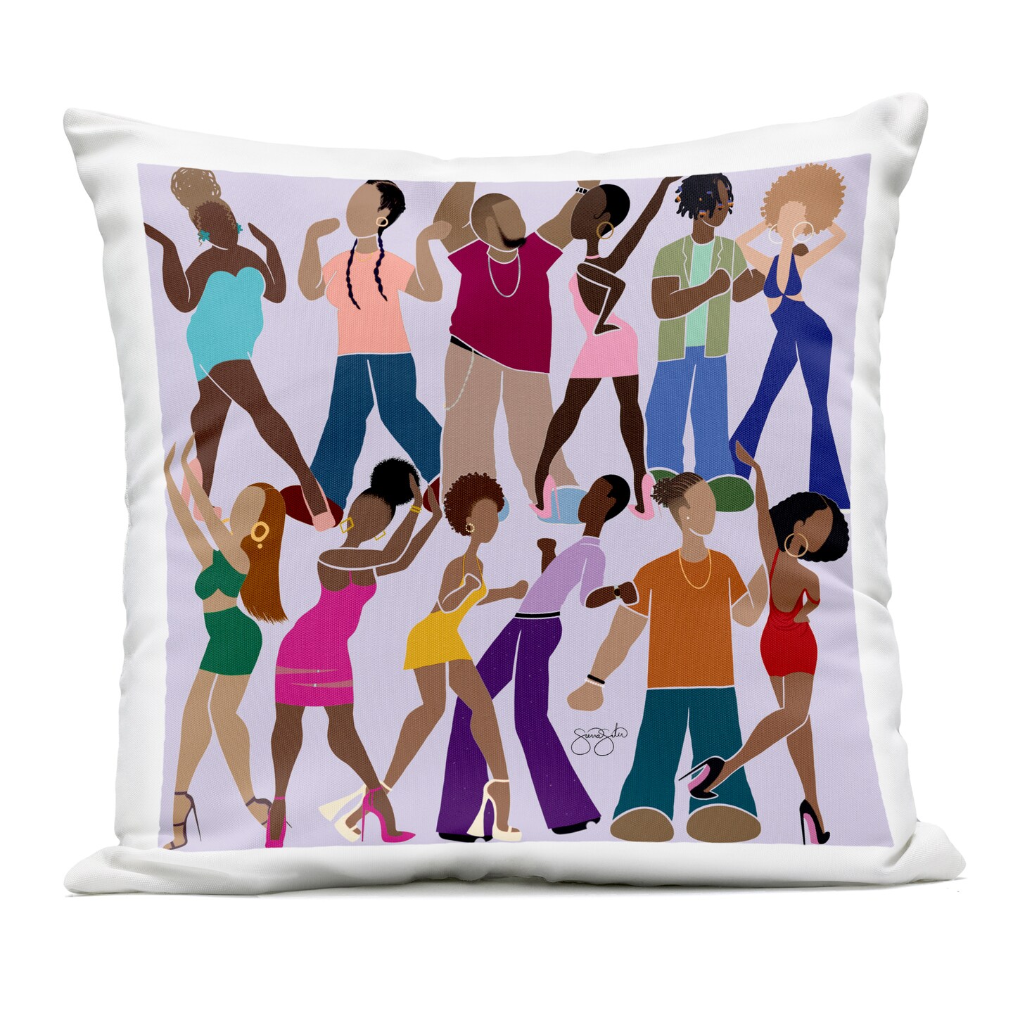Stupell Industries Peace Fashion & Dancing Outdoor Pillow, 18 x 7 x 18