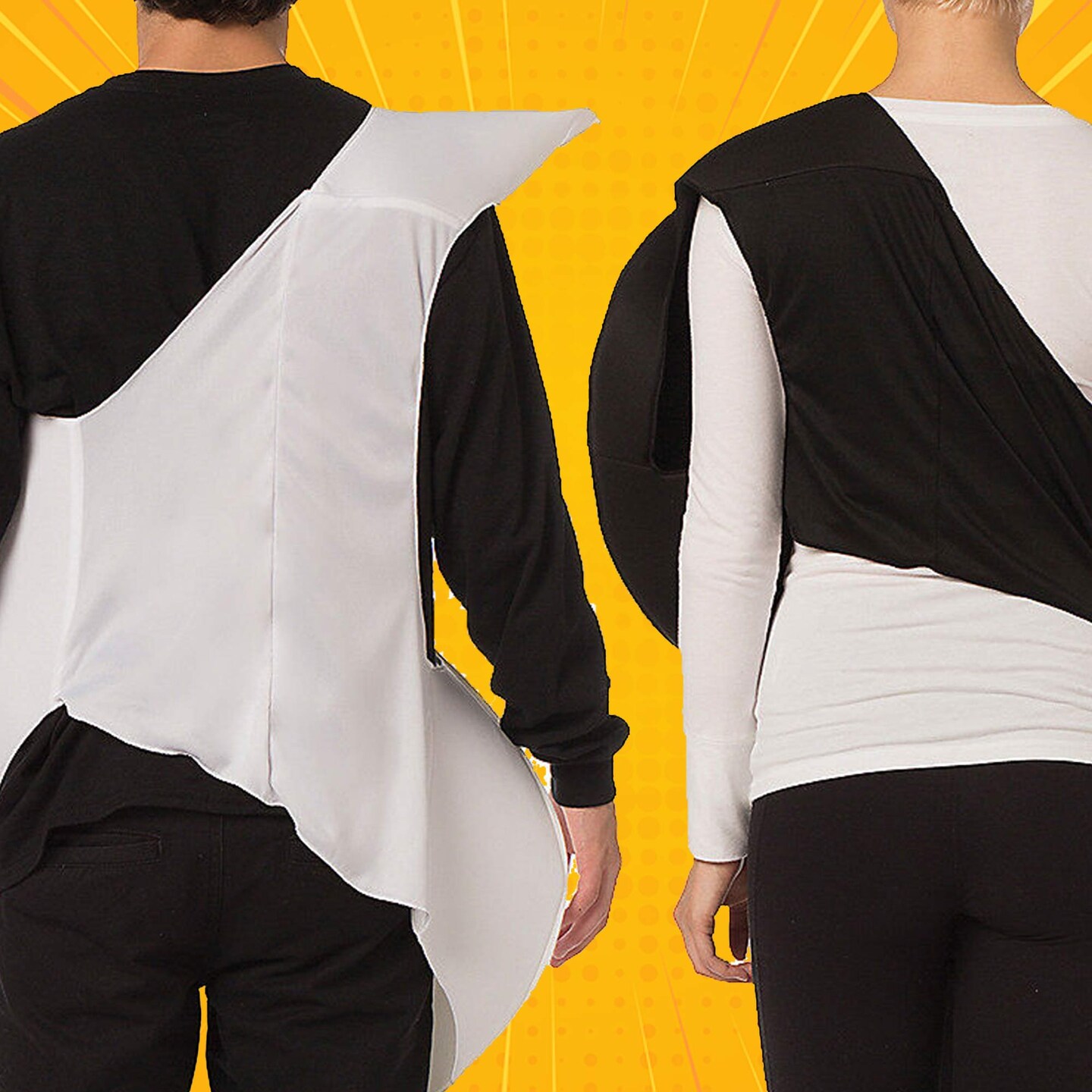 Unique Yin Yang Adult Couples Costume Symbolic Balance for Halloween and Events