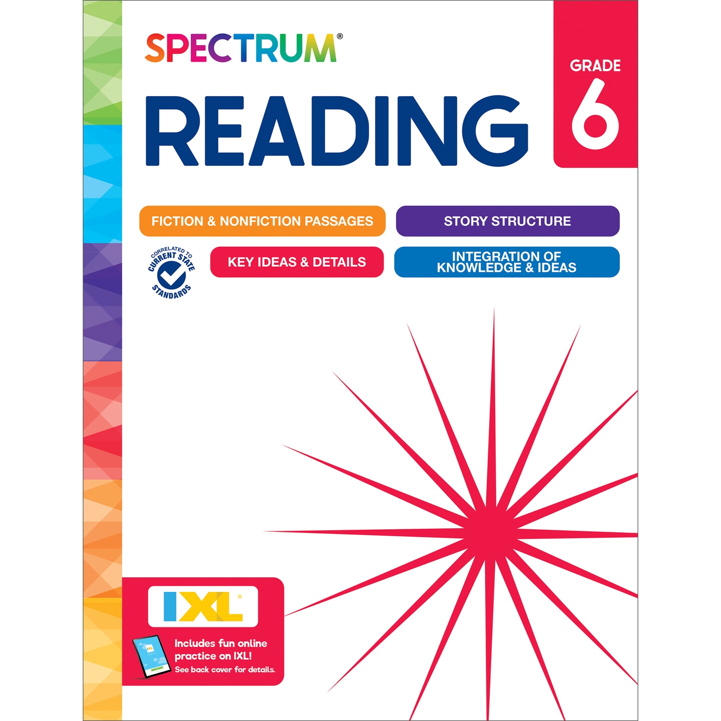 Spectrum Reading 6th Grade Workbook, Activity Book Covering Nonfiction and Fiction Passages, Story Structure, and more, Classroom or Homeschool Curriculum