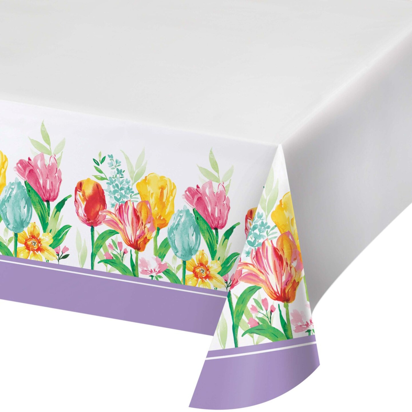 Party Central Spring Blooms Disposable Paper Tablecloths - 96&#x22; x 54&#x22; - Club Pack of 12