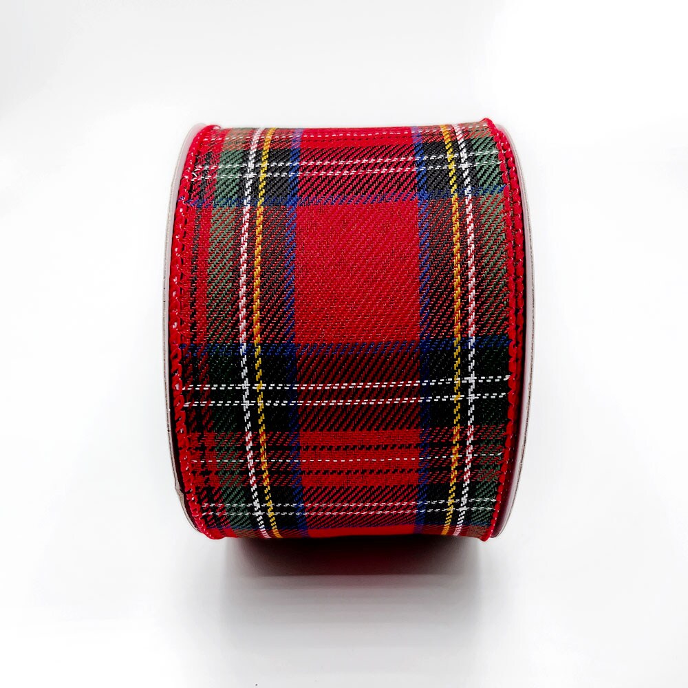 Designer&#x2019;s Shop WR 63-5187 Holiday Tartan Plaid Wired edge ribbon 2.5&#x201D; x 10 yard For DIY crafting, Home D&#xE9;cor, tree wreath decorating