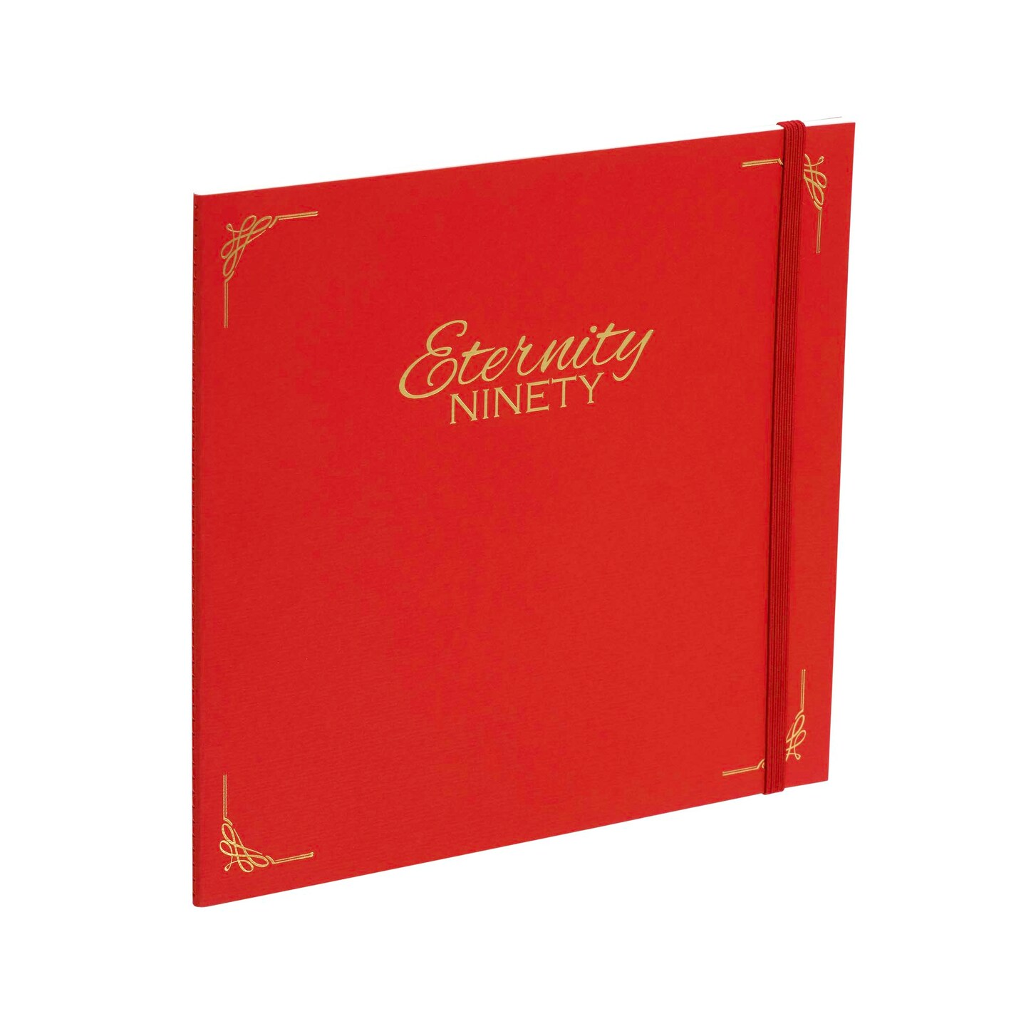 New York Central Eternity Ninety Flat Book - 8x8&#x22; Sketch Watercolor Journal - Red Soft Paperback Cover - Watercolor Sketchbook Journal w/ Elastic Band,  10 Sheets 100% Cotton, 90 lb Cold-Pressed
