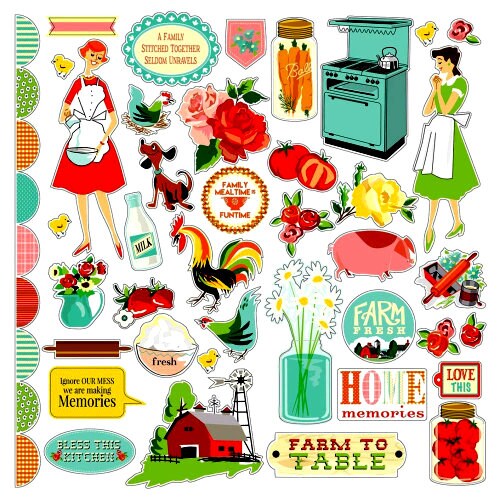 Carta Bella Country Kitchen 12 x 12 Cardstock Element Stickers