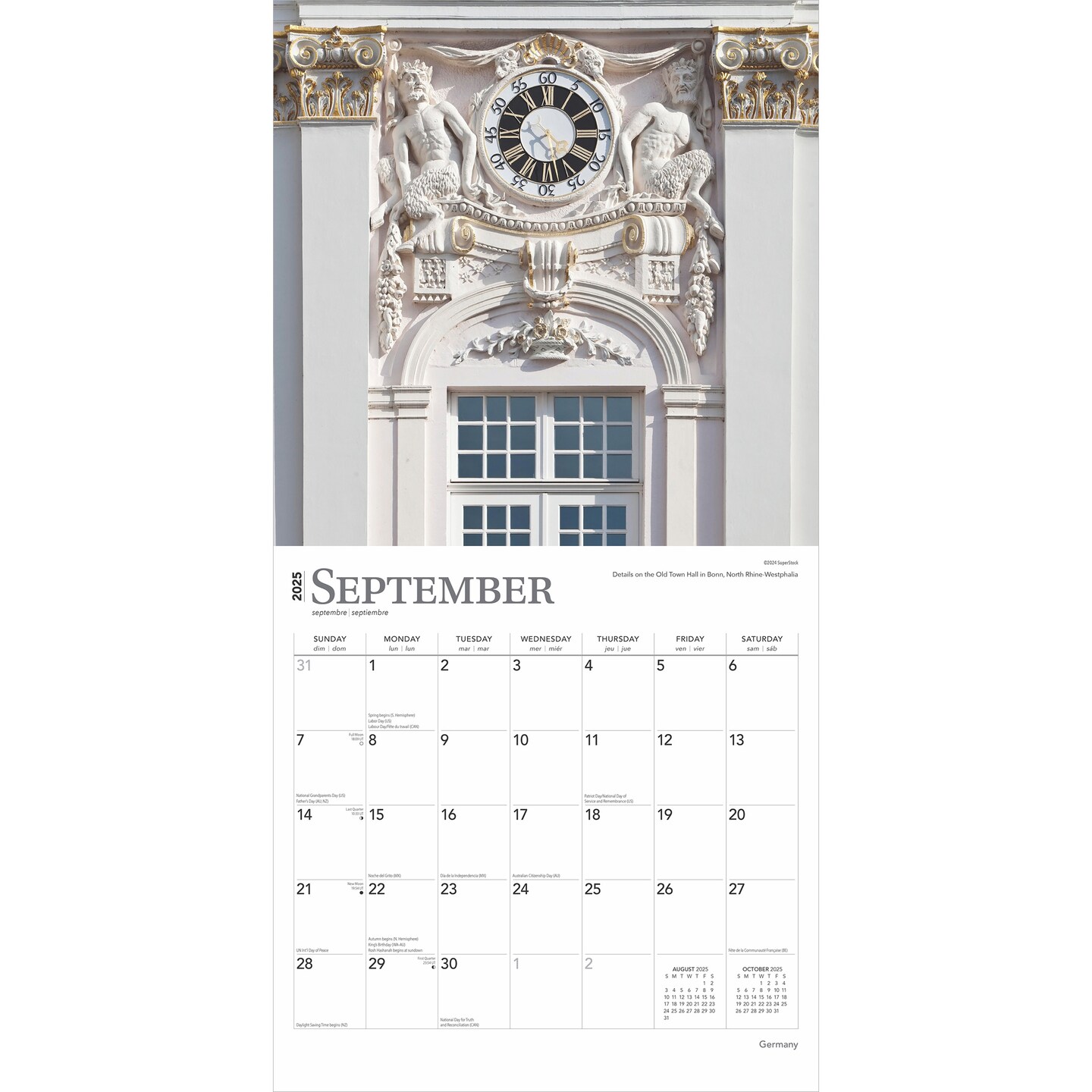 Germany | 2025 12 x 24 Inch Monthly Square Wall Calendar | Plastic-Free | BrownTrout | Travel Europe Berlin Munich