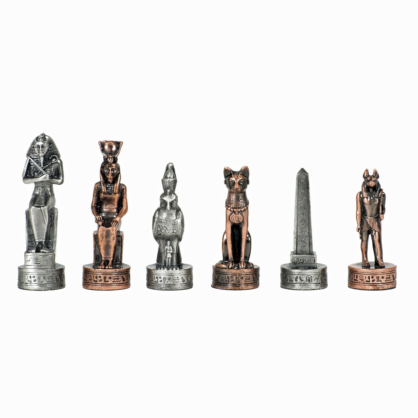 WE Games Egyptian Chess Pieces - Pewter - King measures 3.2 in.