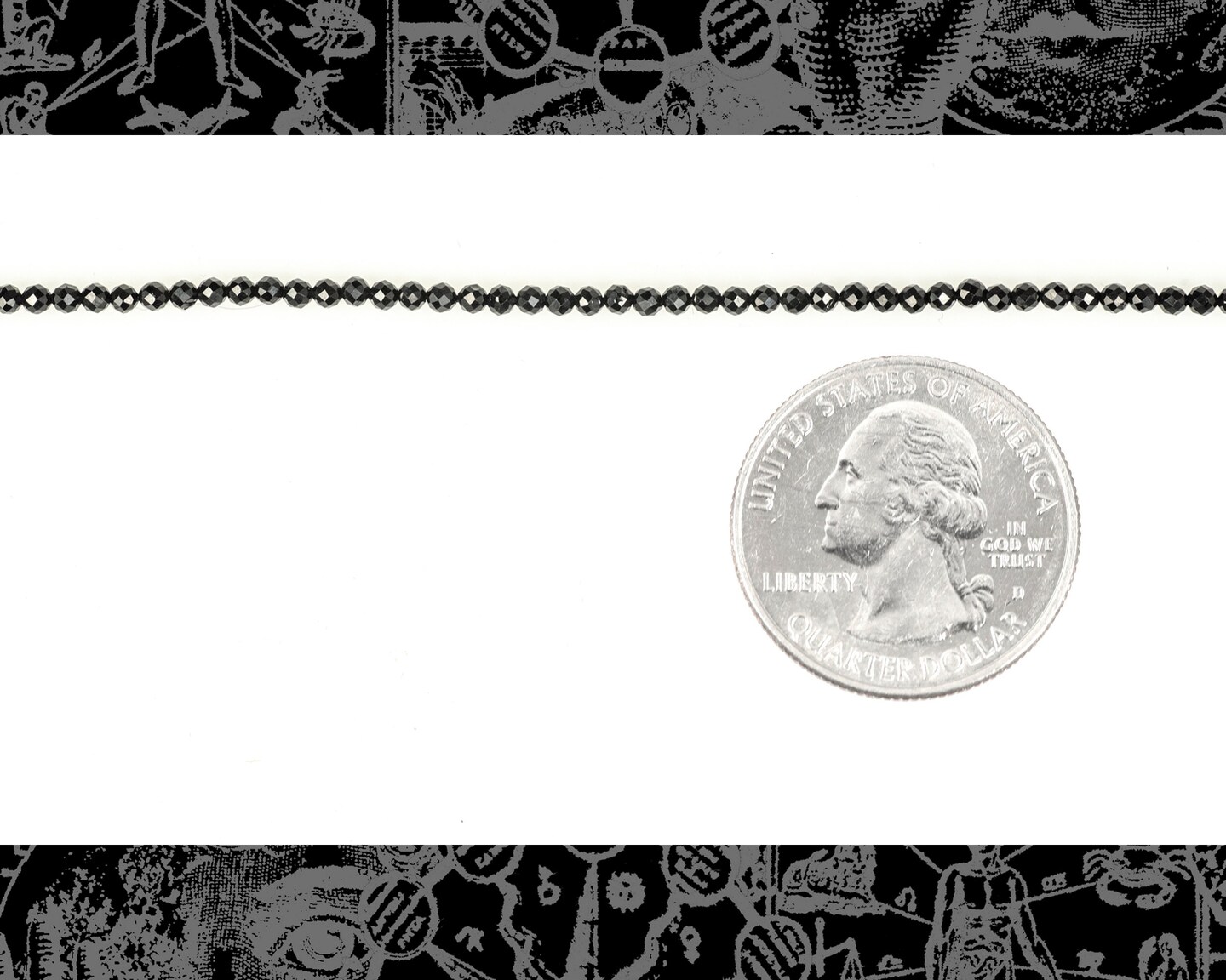 Black Faceted 2.0mm - 2.5mm Black Spinel Beads - One Strand Bead-B85